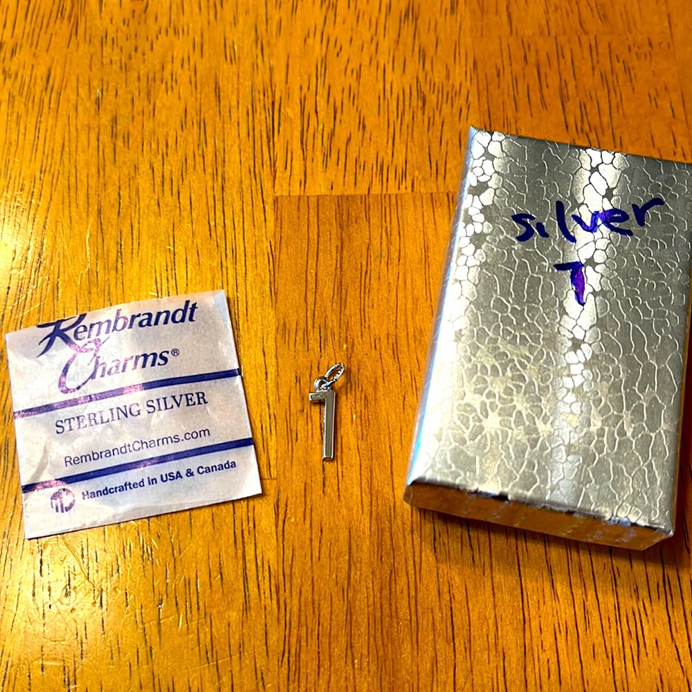 Rembrandt Number 7 Charm Sterling Silver